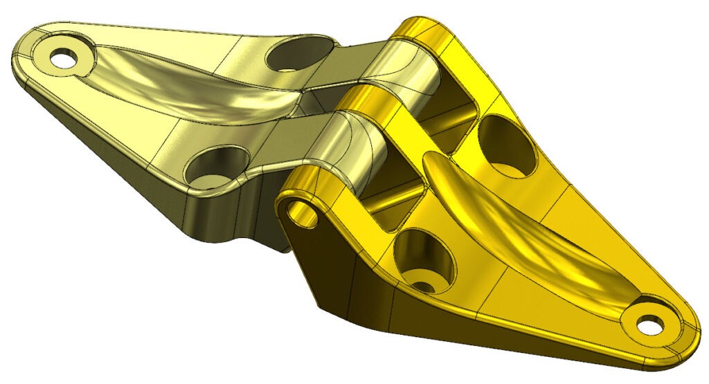 Cessna door hinges part programmed using Mastercam