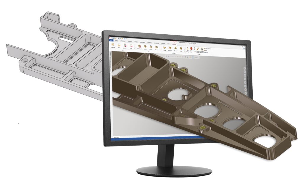 Rendering of a part being produced