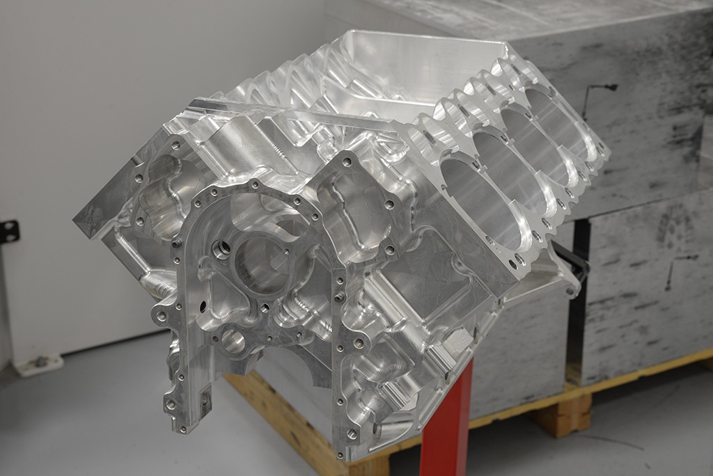 Silver metal DSR Nitro Engine Block