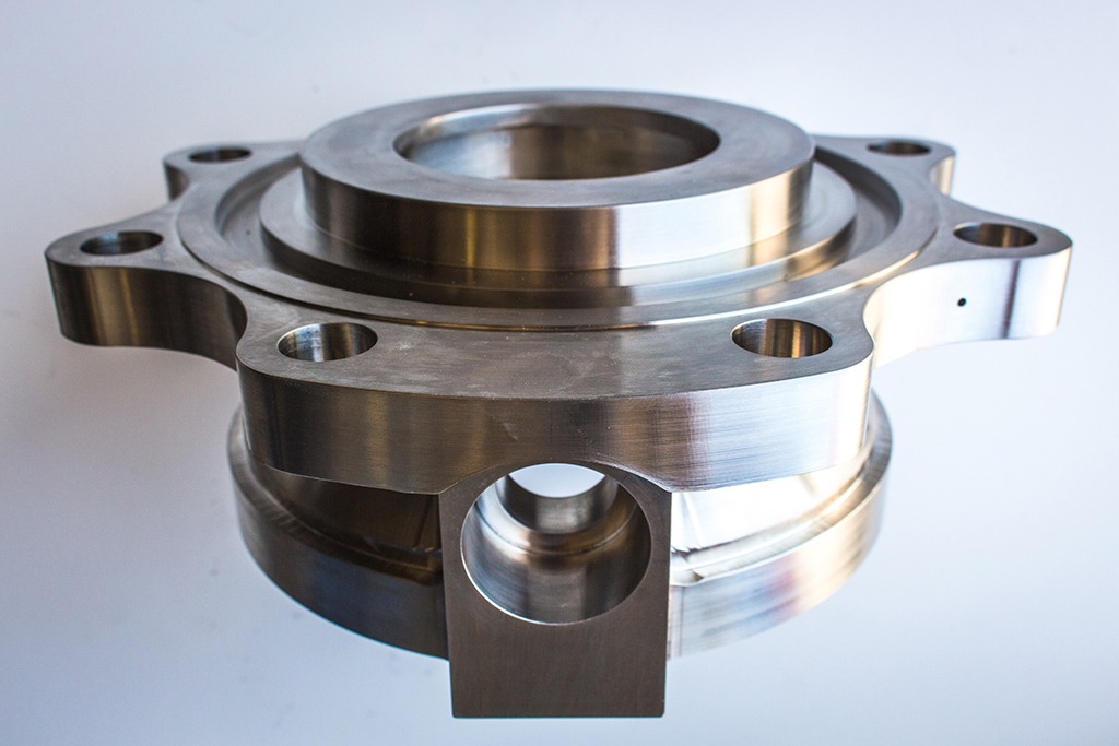 An example of a stainless steel part, cut with Mastercam