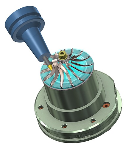 Screenshot of 3D model of wheel compressor