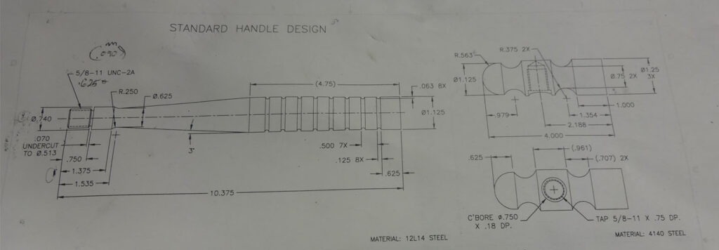 Standard handle design blueprints