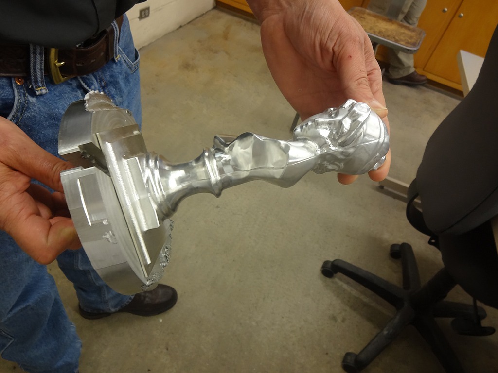 Machined aluminum bust