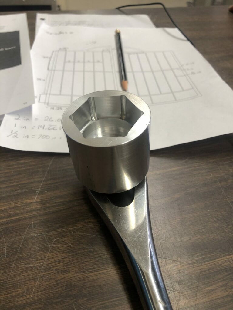 Silver metal custom oil filter socket