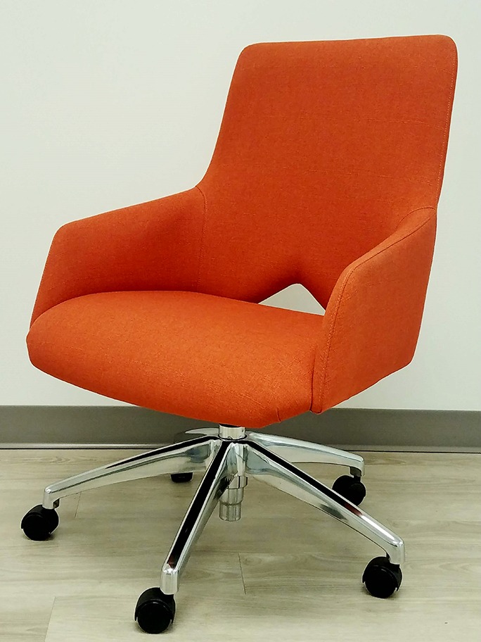 Orange rolling Sophia Chair