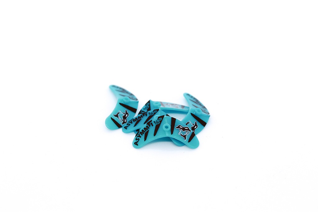 Small blue fishing lures with black stripes