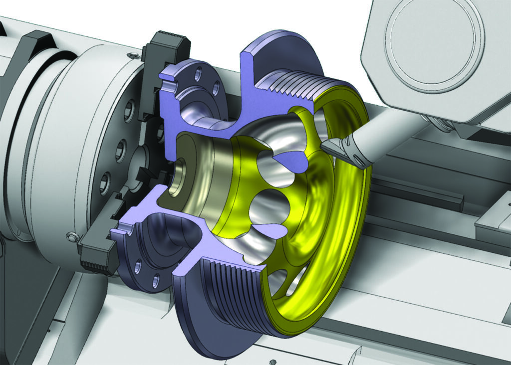 B-Axis Contour Turning Toolpath 