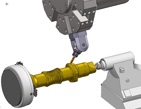 Turret mounted angled milling