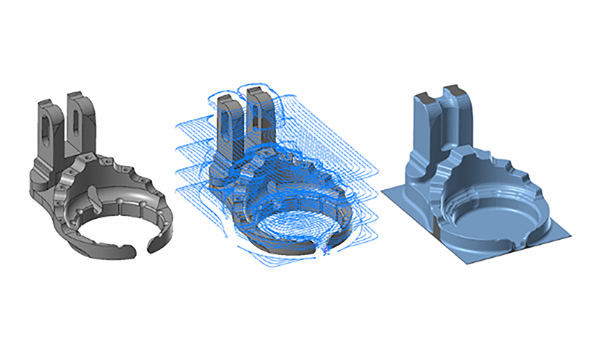 OptiRough toolpath on a part