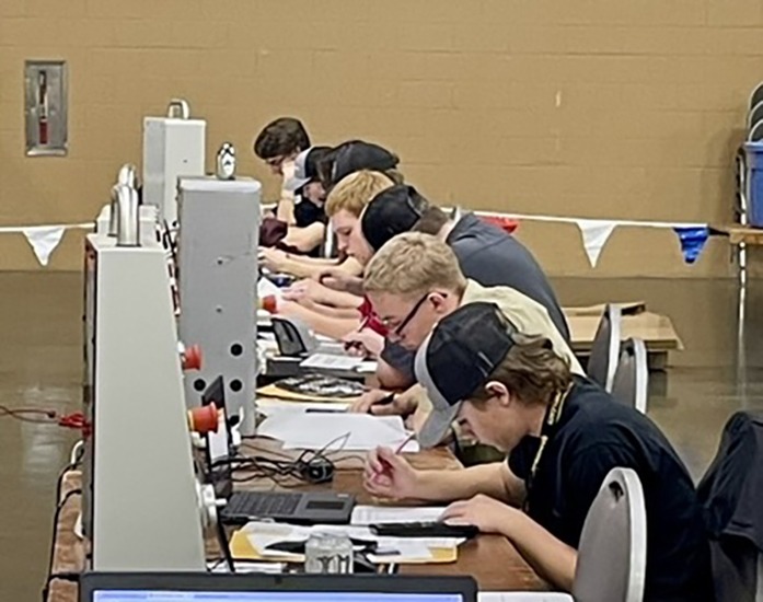 students competing at a competition