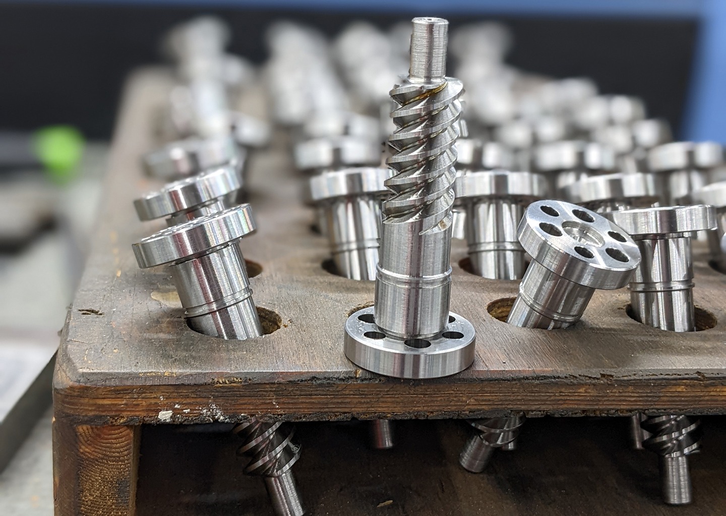 Close up of finished parts
