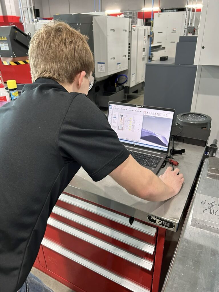 Student on a computer